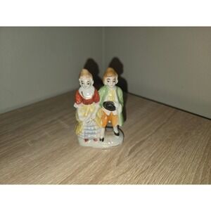 Vintage Porcelain Colonial Couple Figurine Hand Painted Made in Japan Glazed